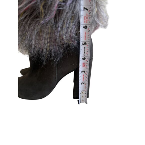 LOUCOS & SANTOS Gray Faux Fur Ankle Boots Size 35 / 5 - Picture 6 of 7